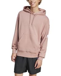 adidas - Essentials Three Bar Loose-fit French Terry Hoodie - Lyst