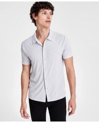 INC International Concepts - Regular-fit Variegated Ribbed-knit Button-down Camp Shirt - Lyst