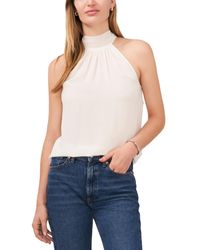 1.STATE - Sleeveless Gathered Halter Tie Back Blouse - Lyst