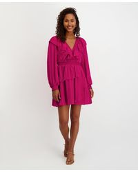 Kensie - Long-sleeve V-neck Dress - Lyst