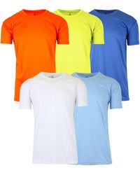 Galaxy By Harvic - Short Sleeve Moisture-wicking Quick Dry Performance Crew Neck Tee -5 Pack - Lyst