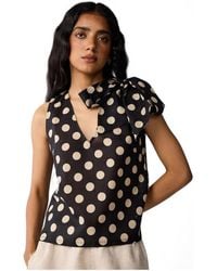 REISTOR - Regular V-neck Polka Dot Top - Lyst