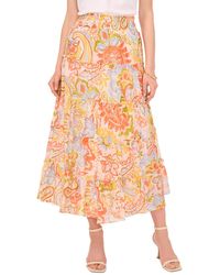 Vince Camuto - Printed Tiered Pull-on Maxi Skirt - Lyst