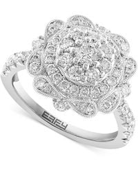 Effy - Effy Diamond Flower Cluster Milgrain Bead Ring (1-1/3 Ct. T.w. - Lyst