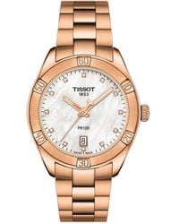 Tissot - Swiss Pr 100 Sport Chic T-classic Diamond (1/20 Ct. T.w. - Lyst