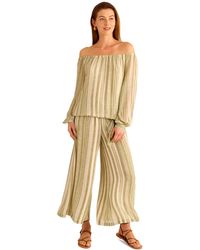 Vince Camuto - Striped Wide-leg Pull-on Pants - Lyst