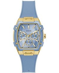 Guess - Gold-tone Light Silicone Multi-function Watch - Lyst