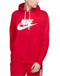 nike sportswear club fleece red hoodie