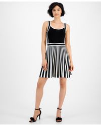 Guess - Mirage Striped-skirt Fit & Flare Dress - Lyst