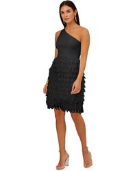 Adrianna Papell - Chiffon Feather Cocktail Dress - Lyst