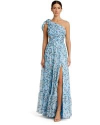 Mac Duggal - One-shoulder Floral Chiffon A-line Gown - Lyst