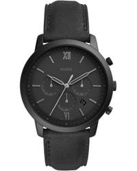 Fossil - Neutra Quartz Stainless Steel And Leather Chronograph Watch - Lyst