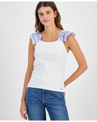 Tommy Hilfiger - Cotton Ruffle-strap Tank Top - Lyst