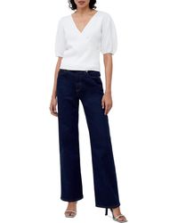 French Connection - Mozart Cotton Puff-sleeve Top - Lyst