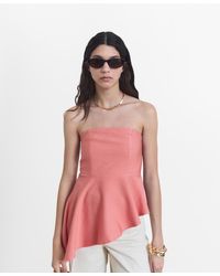 Mango - Asymmetrical Strapless Top - Lyst