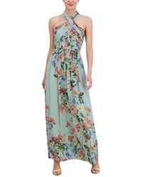 Eliza J - Floral-print Halter Maxi Dress - Lyst