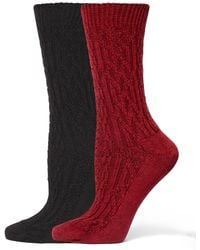Hue - 2-pack Knit Diamond Crew Socks - Lyst