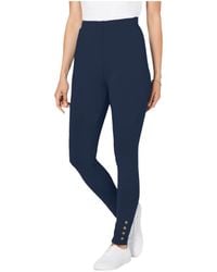 Woman Within - Plus Size Stretch Cotton Snap-trim legging - Lyst