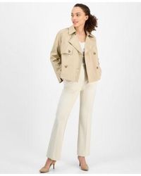 Anne Klein - Petite Short Trench Coat Straight Leg Pants - Lyst