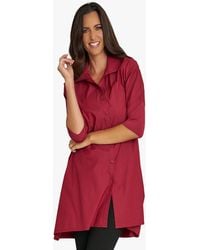 Stella Carakasi - 3/4 Sleeve Button-front Cotton Poplin And Jersey Shirt Top Tiburon Tunic Icon - Lyst