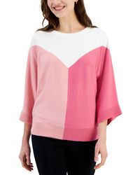 Tahari - Colorblock Dolman-sleeve Sweater - Lyst
