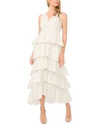 1.STATE - Cascading V-neck Ruffle Maxi Dress - Lyst
