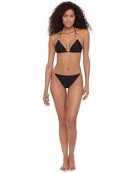 Steve Madden - Triangle Double Rings V Neck Top Strap Side Bikini Bottoms - Lyst