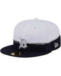 KTZ - Navy/white Detroit Tigers Paint Stroke 59fiftyâ Fitted Hat - Lyst