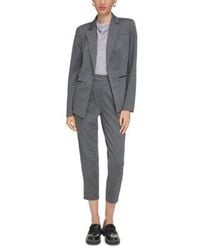 Calvin Klein - Petite Pinstripe One Button Blazer Mid Rise Pinstripe Cropped Pants - Lyst