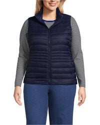 Lands' End - Plus Size Wanderweight Packable Down Vest - Lyst