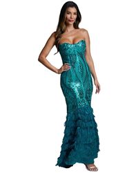 Bebe - Sequin Feather Gown - Lyst