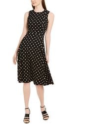 Calvin Klein - Polka-dot Fit & Flare Dress - Lyst
