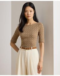 Ralph Lauren - Geo-print Stretch Cotton Boatneck Tee - Lyst