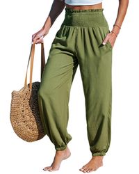 CUPSHE - Smocked Waist Tapered Leg Casual Pants - Lyst