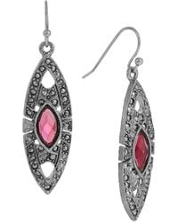2028 - Epoxy Faux Marcasite Stone Drop Earrings - Lyst