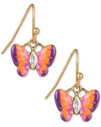 Patricia Nash - Gold-tone Crystal Butterfly Drop Earrings - Lyst