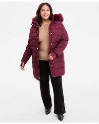 Michael Kors - Michael Plus Size Faux-fur-trim Hooded Puffer Coat - Lyst