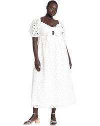 Eloquii - Plus Size Eyelet Tie Front Maxi Dress - Lyst