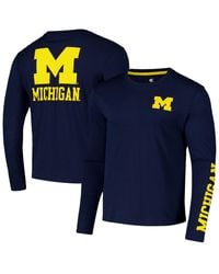 Colosseum Athletics - Michigan Wolverines Logo Lockup 3-hit Active Blend Long Sleeve T-shirt - Lyst