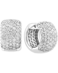 Effy - Effy Diamond Pave Small huggie Hoop Earrings (2-1/20 Ct. T.w. - Lyst