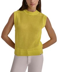 DKNY - Cotton Open-stitch Sweater Vest - Lyst