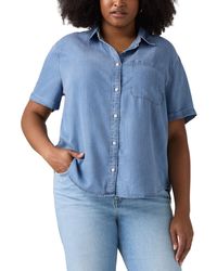 Levi's - Plus Size Darlene Chambray Short-sleeve Shirt - Lyst
