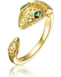 Rachel Glauber - Ra 14k Gold Plated Cubic Zirconia Modern Ring - Lyst