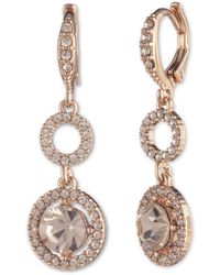 Givenchy - Rose Gold-tone Stone & Crystal Circles Drop Earrings - Lyst