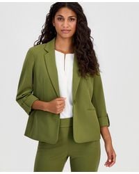 Anne Klein Essentials - Ak Anne Klein Petite 3/4-sleeve One-button Blazer - Lyst