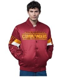 Starter - Washington Commanders Triple Option Satin Varsity Full-snap Jacket - Lyst