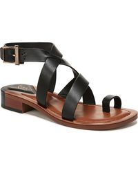 Franco Sarto - Ina Toe Loop Ankle Strap Stacked Heel Sandals - Lyst