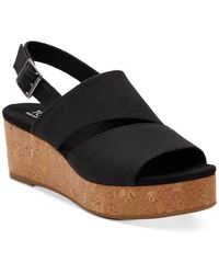 TOMS - Claudine Slingback Cork Wedge Platform Sandals - Lyst