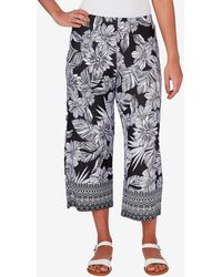 Ruby Rd. - Petite Mid Rise Pull On Floral Soft Wide Leg Pant - Lyst