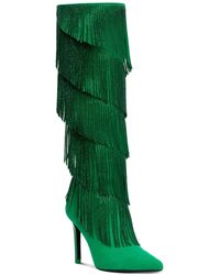 INC International Concepts Shyn Fringe Boots, Created For Macy's - Green